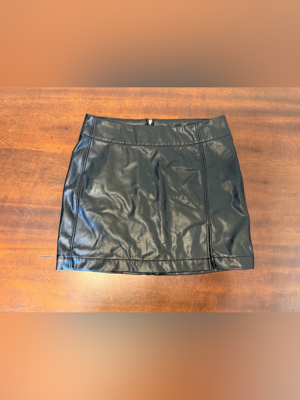 American Eagle Black Faux Leather Mini Skirt
